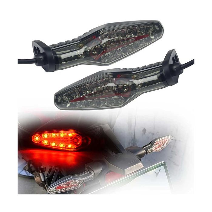 Par de Piscas LED para motos BMW - luz âmbar fumada