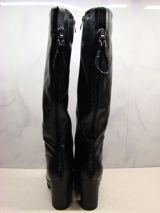 Bawoczka czarne ocieplane kozaki R. 36 damskie do kolana na obcasie