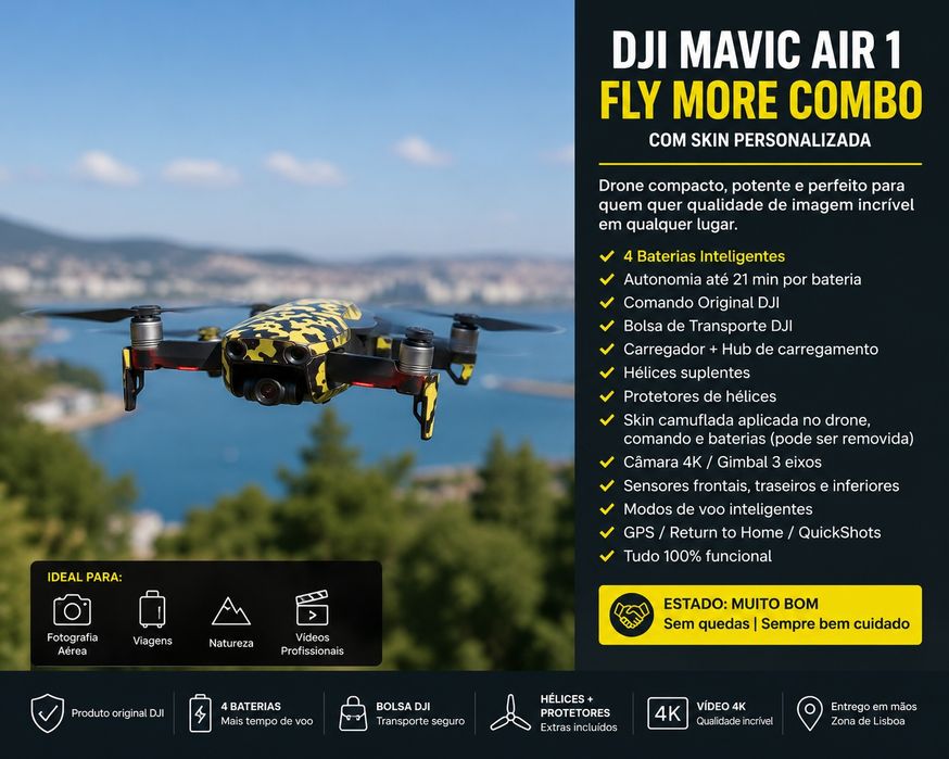 DJI Mavic Air Fly More Combo | 4 Baterias | 4K | Excelente Estado | Extras