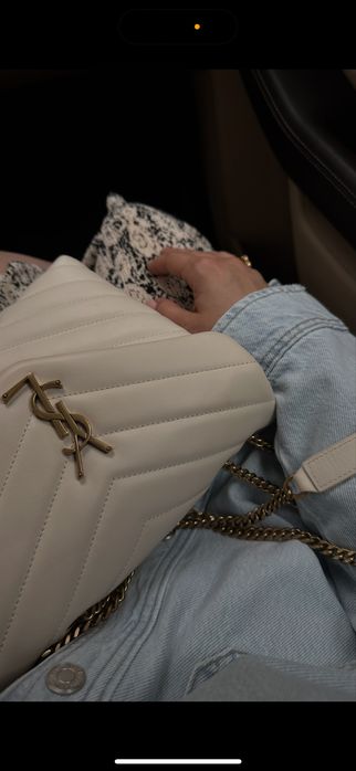 Сумка кожа ISL  молочная