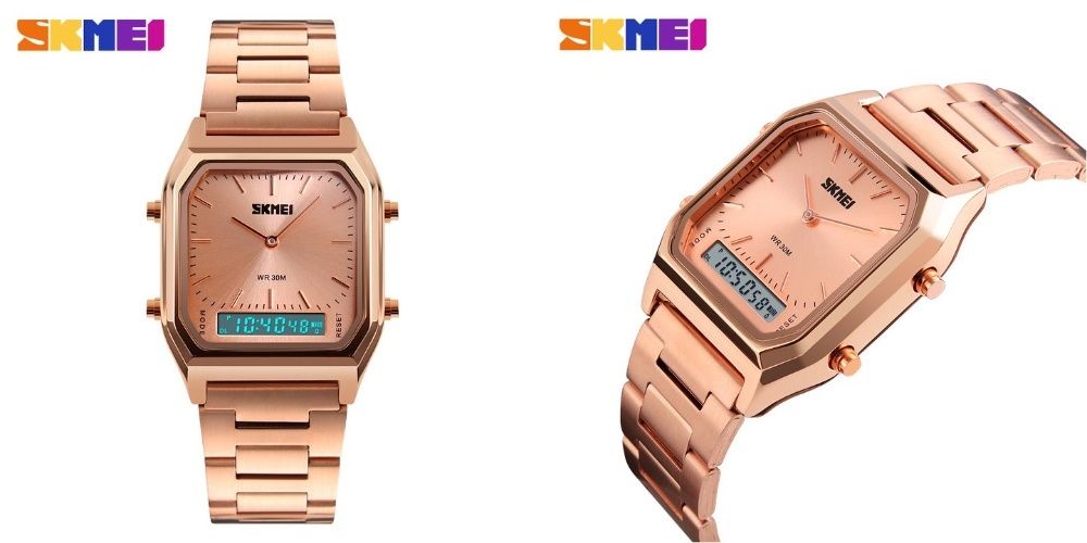 Elegancki ZEGAREK MĘSKI SKMEI Bransoleta Stal 304