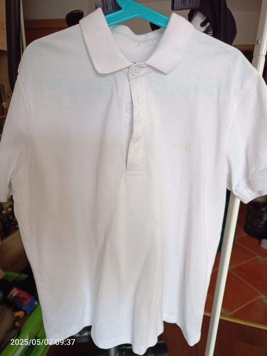 Koszulka polo dla chłopca r. 158 z kołnierzykiem biała