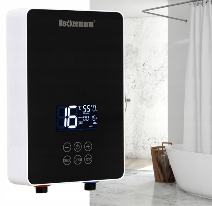 Pogrzewacz wody przepływowy czarny 6000W