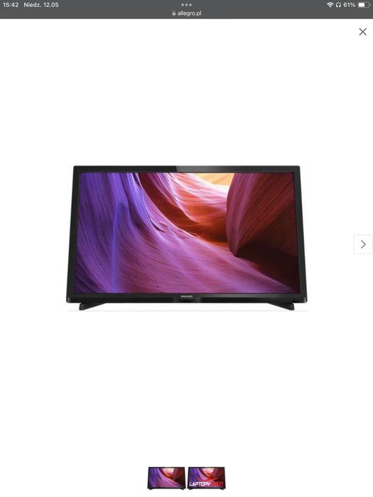 Telewizor LED Philips 24PHH4000/88 24" HD Ready czarny
