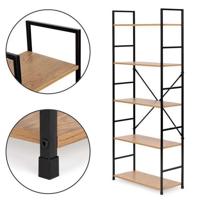 NOWY Regał Na Książki Loft Regały Metalowe Loftowe Szafka Półki Czarny