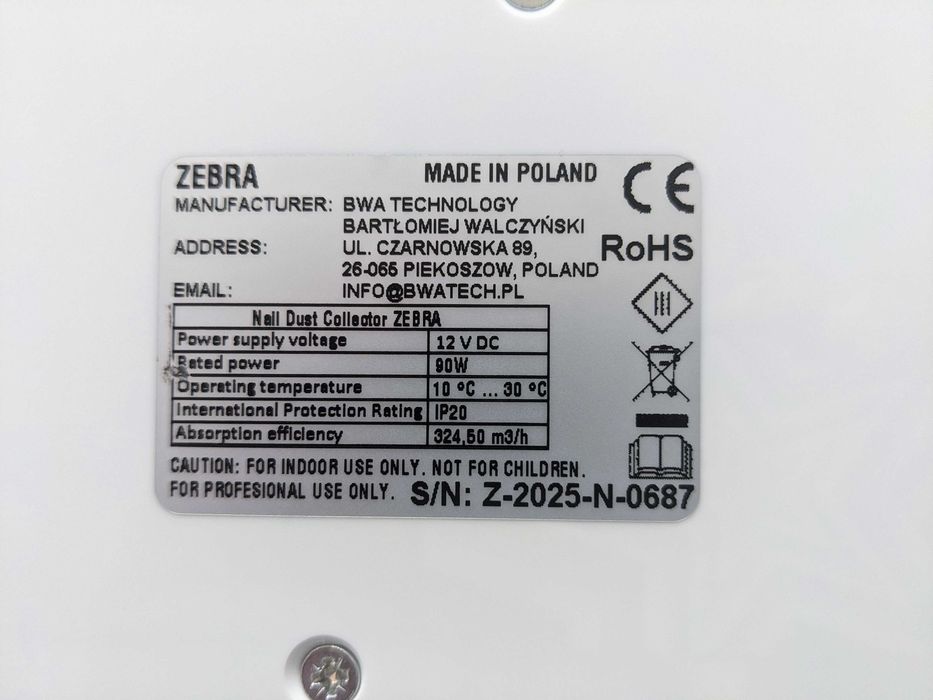 Pochłaniacz pyłu ZEBRA 90W BWA Technology | Stan Idealny + NOWY filtr