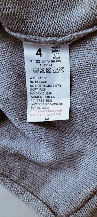 Piękna sukienka szara ze srebrną nitką 4 lata White City by Lisa Rose