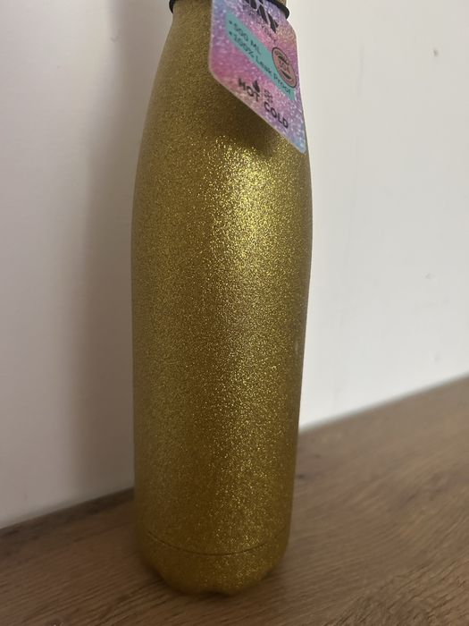 Brokatowa butelka termiczna koloz zloty 500ml