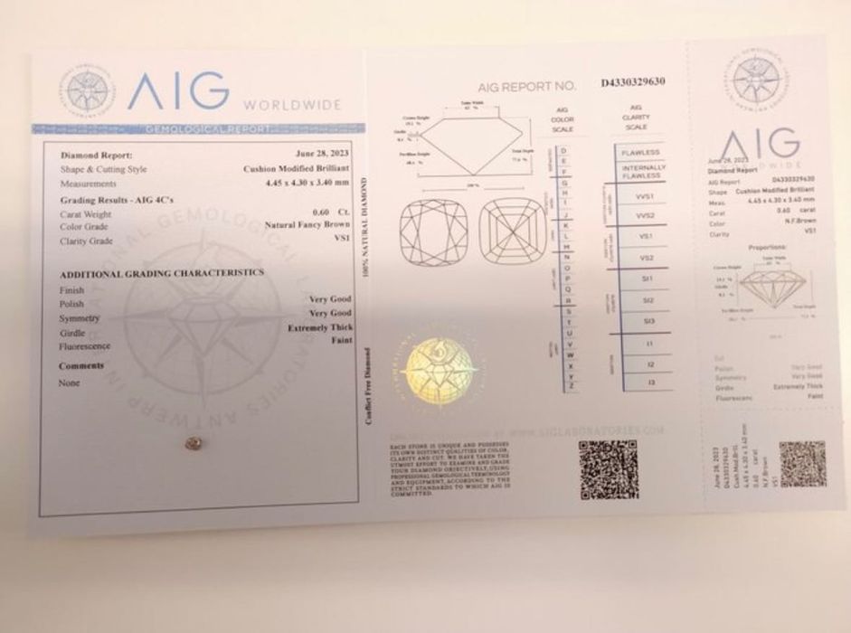 Diamante - Almofada - 0,60 ct