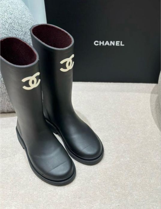 Chanel гумові чоботи Шанель резинові чоботи