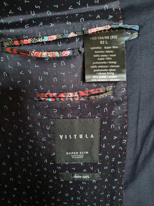 Garnitur Vistula Super Slim, 100% wełna Super 130’s