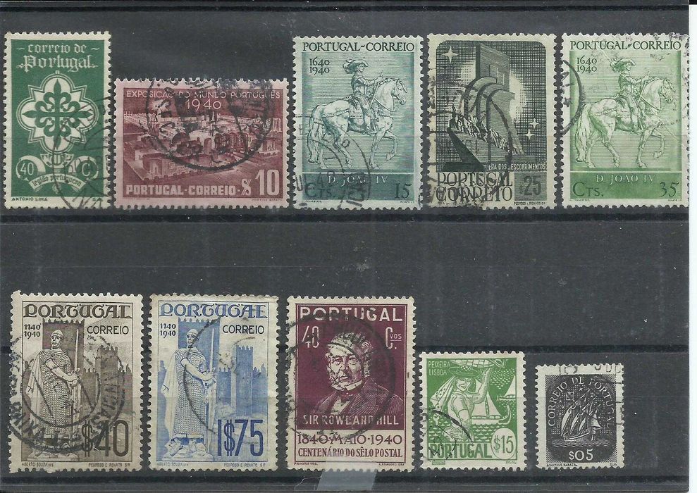 Selos portugueses – 100 selos usados - entre 1856 e 1953