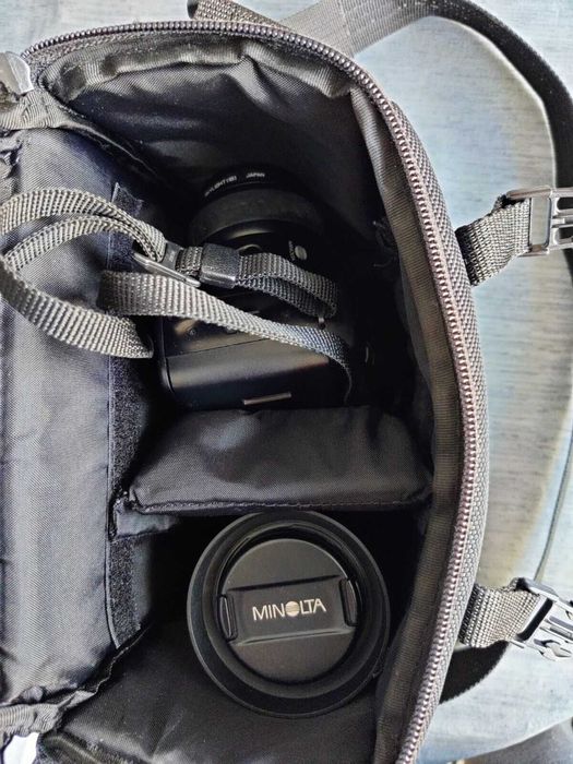 Minolta Dynax 7 xi Zoom AF 28-80 Lente 75-300 Hoya Bag Set Câmera Mala