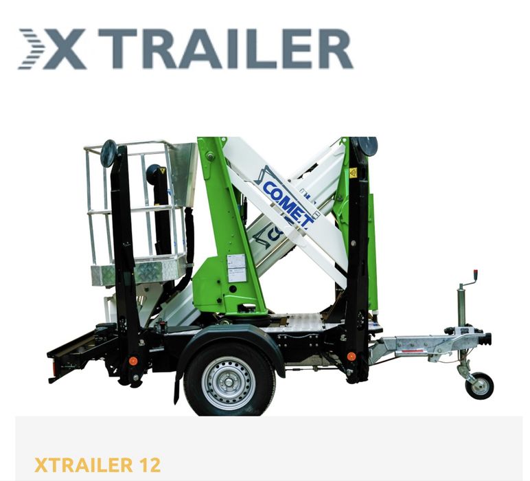 Przyczepka podnośnik koszowy na przyczepce przyczepie