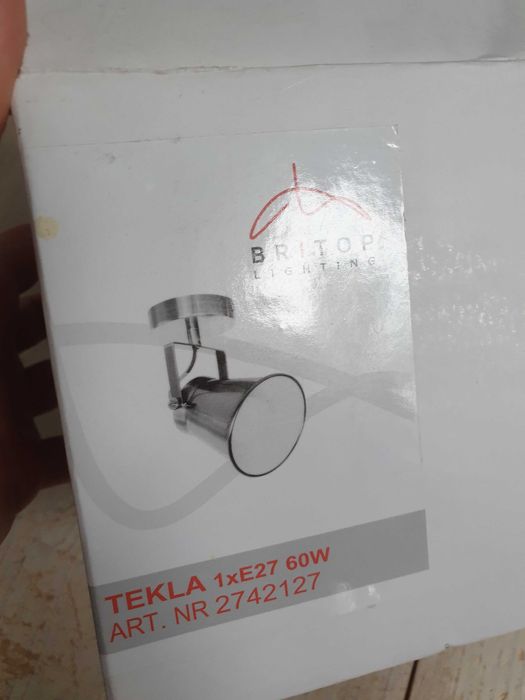 Nowa lampa kinkiet spot Britop Tekla srebrna
