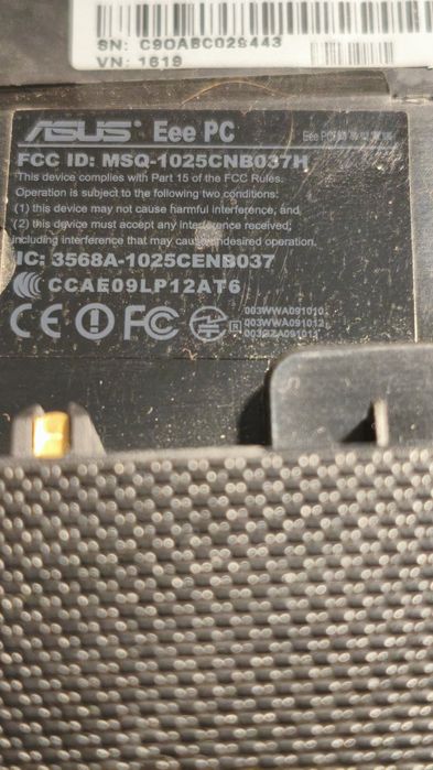 Ноутбук ASUS Eee PC 1025C