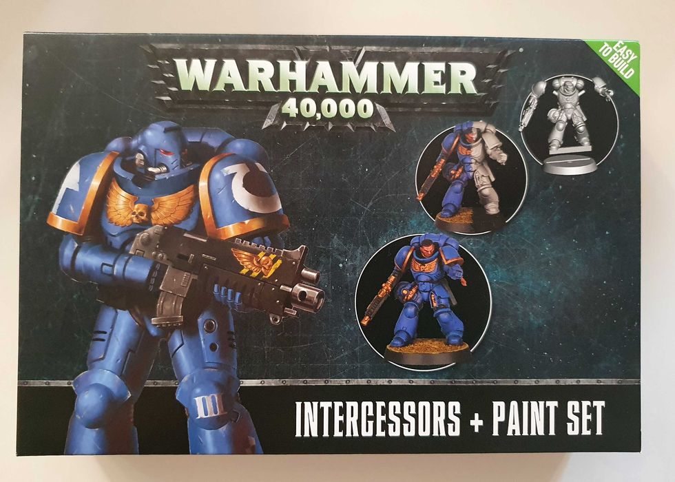 Warhammer 40K Intercessors + Paint Set 3 figurki / 6 farb