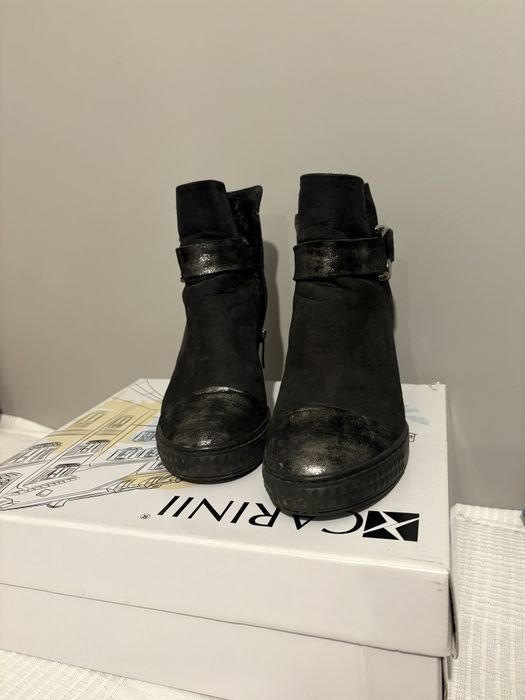 Skórzane botki zimowe