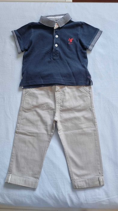 Conjunto polo + calças Chicco, 12 meses