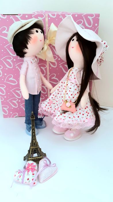 Текстильная кукла ручной работы  ситцевая свадьба