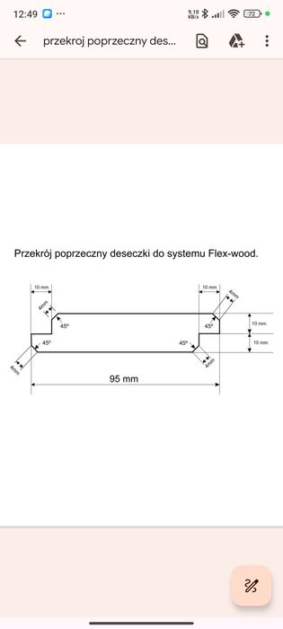 Kompletny system do montażu ruchomych deseczek-świerk AB 120cm