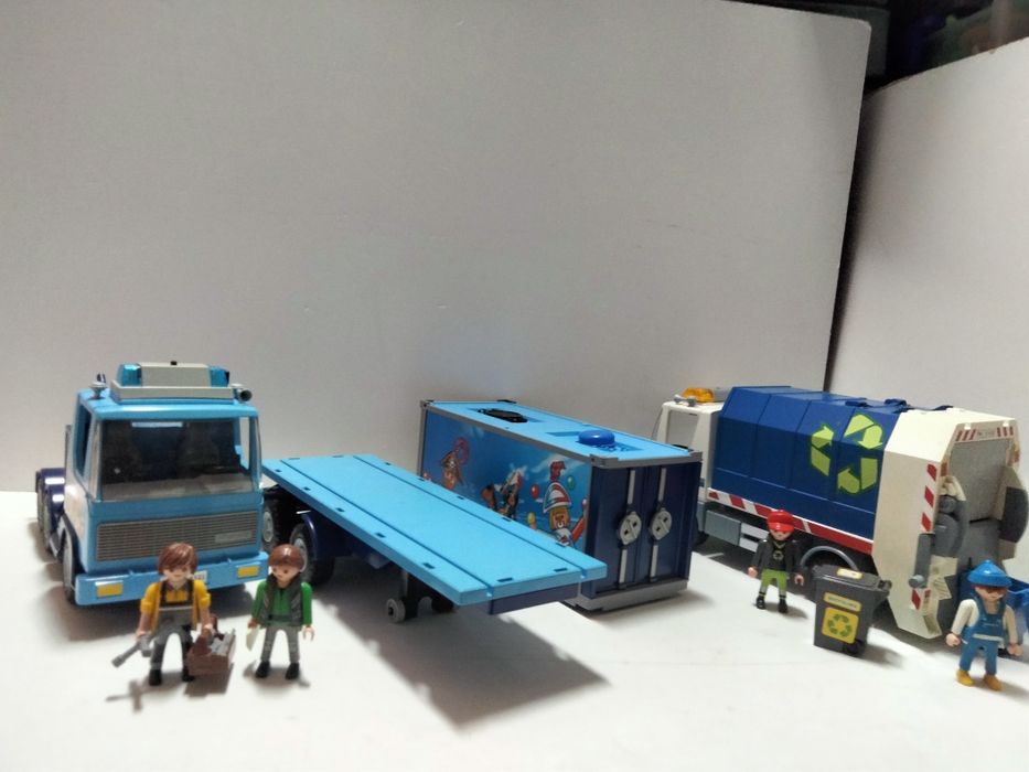Playmobil śmieciarka i Tir z obsługą