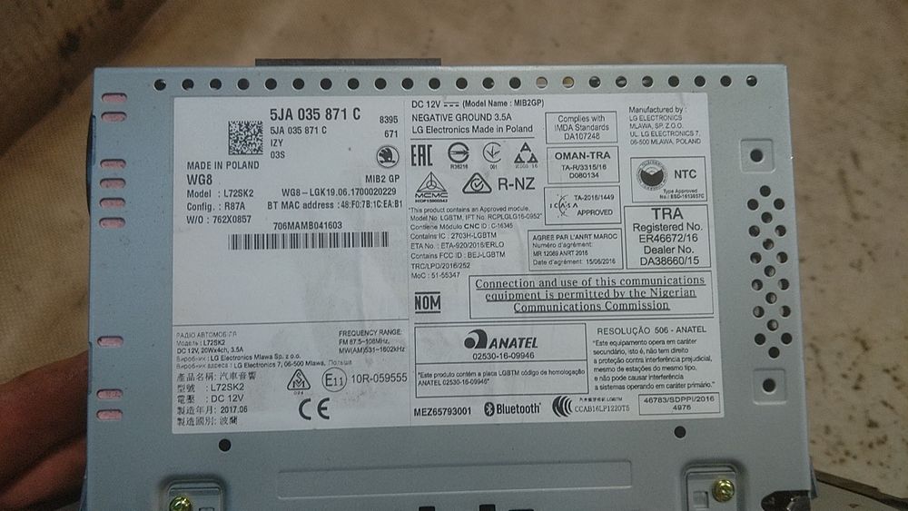 " Skoda Rapid radio fabryczne