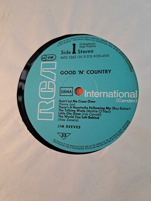JIM REEVES Good 'N' Country ~ RCA Camden ‎CDM 1075 EX