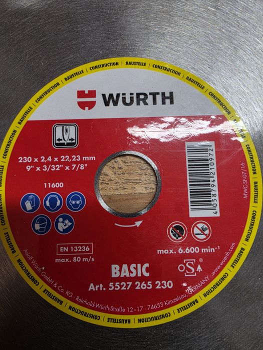 Tarcza do betonu wurth