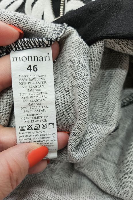 Czarno Biała bluzka grubsza Monnari l-xl 46 bawełna