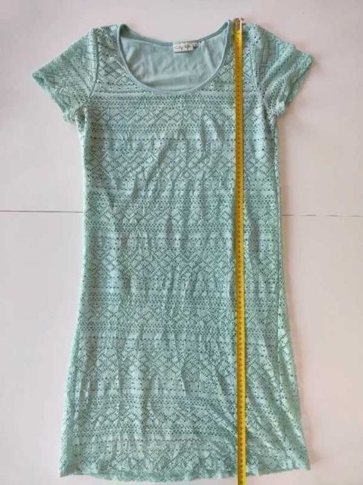 Vestido renda verde água City Life – Tamanho S