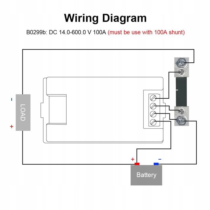 Woltomierz Amperomierz DC 14-600V 100A z bocznikiem