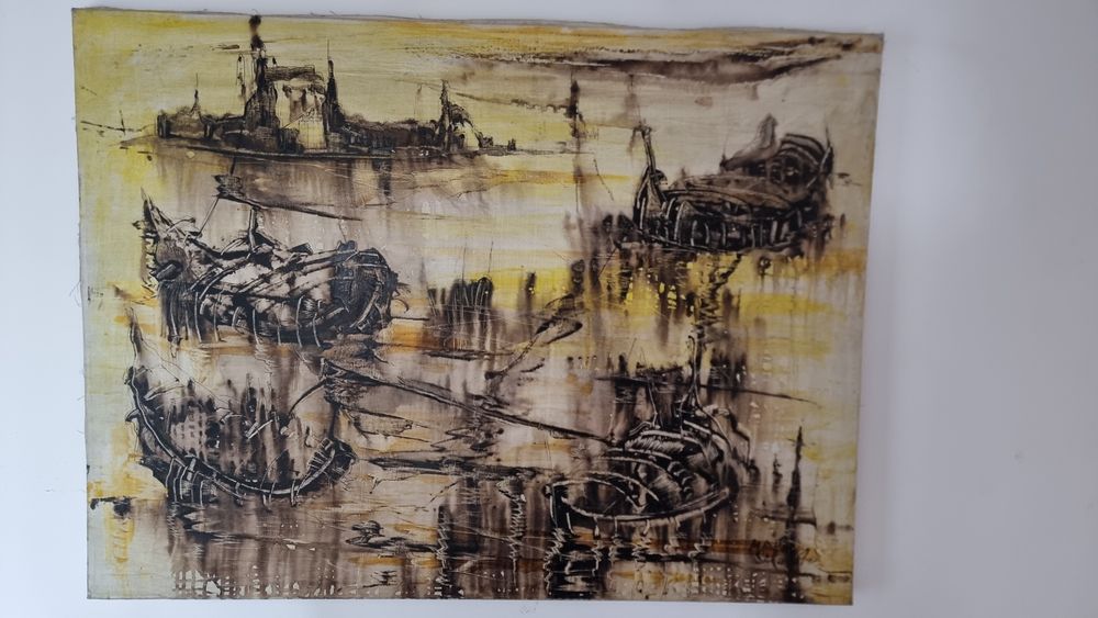 Pintura Original de Mário Silva  Assinada e Datada 1970