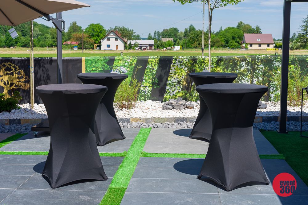 Wynajem wypożyczenie Stół koktajlowy czarny biały Katowice Śląsk