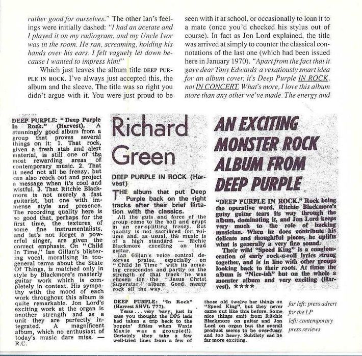 Deep Purple - - - - - Deep Purple in Rock - - - - - CD