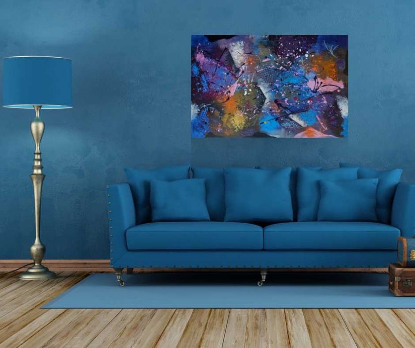 W ekspresji barw.  Obraz abstrakcyjny 60 x 90