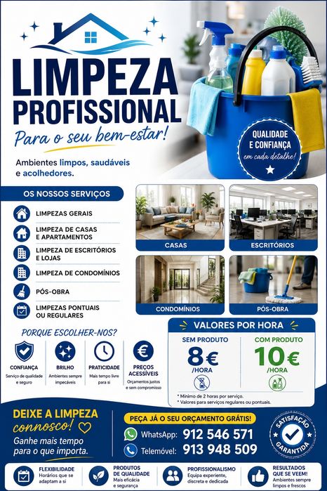 Faço Limpezas 8€hora