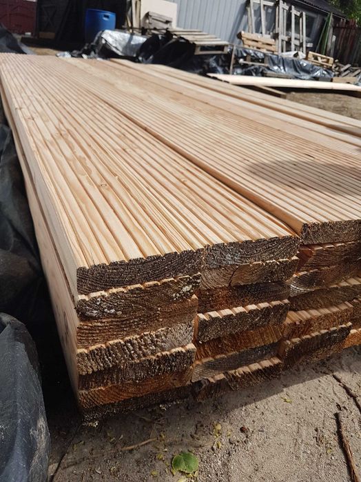 deska tarasowa 28x124mm | jednostronnie ryflowana | modrzew syberyjski |