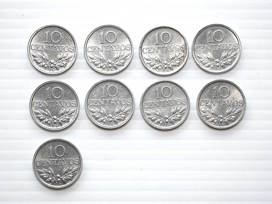 Lote de 9 Moedas 10 Centavos 1978