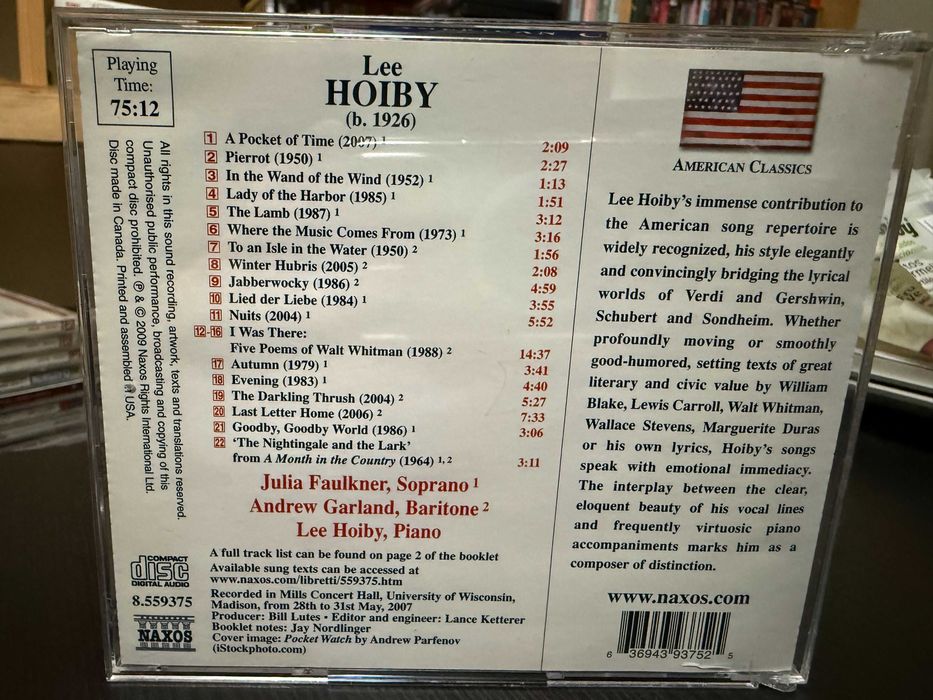 Lee Hoiby – A Pocket Of Time (21 Songs And A Duet) – Lee Hoiby