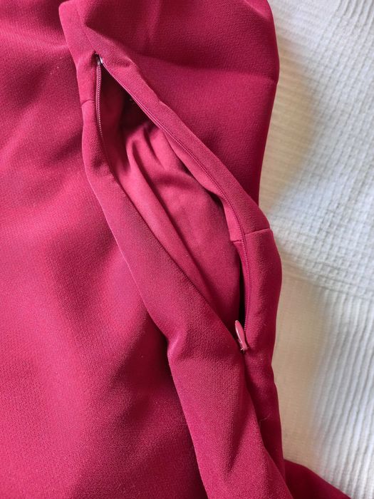 Vestido vermelho bordeaux, Zara, Tam XS
