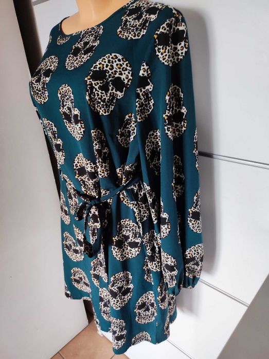 Shein r 3xl zielona sukienka w czaszki r 46 plus size