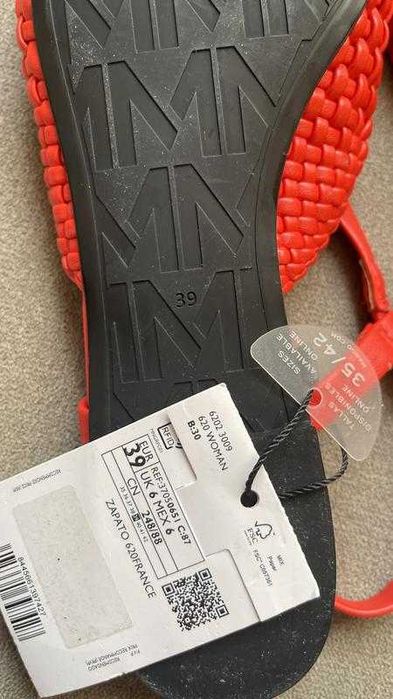 Червоні туфлі босоніжки слінгбеки mango