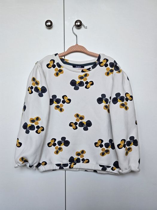 Okaidi ocieplana gruba ciepła bluza na zimę z bufiastymi rękawami r110