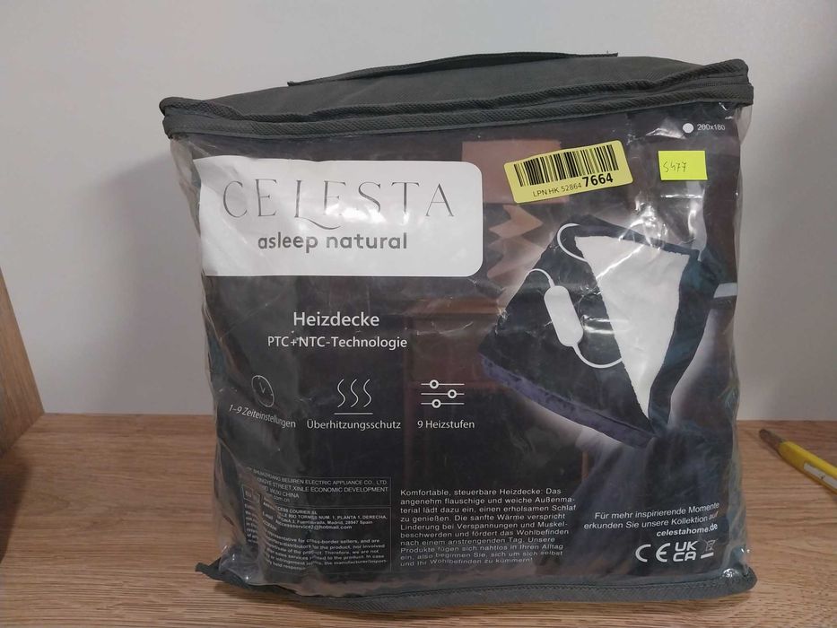 Koc elektryczny podgrzewany Celesta 160 x 120 szaro biały S477