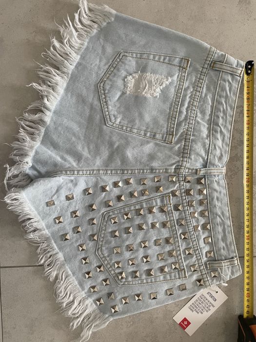 Spodenki jeansowe niebieskie ćwieki 38