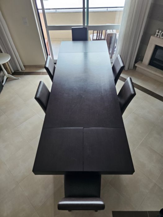 Mesa sala carvalho escuro