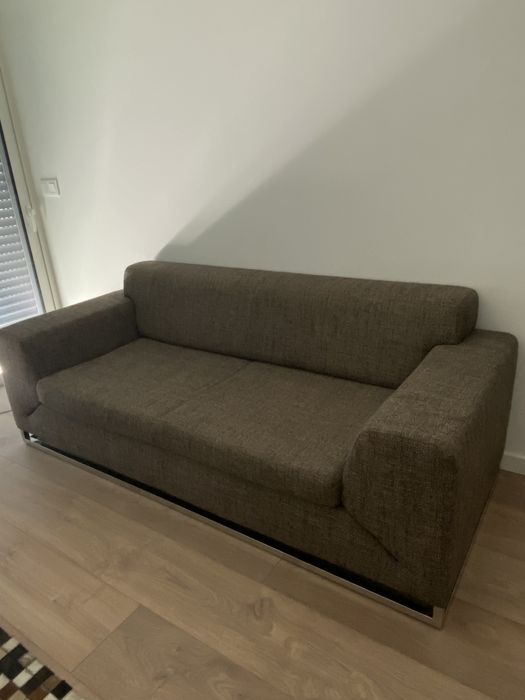 Sofá 3 lugares tecido Castanho Mesclado