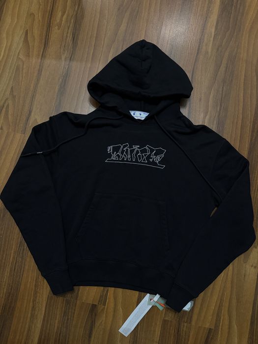 Off White Black Back Logo Hoodie