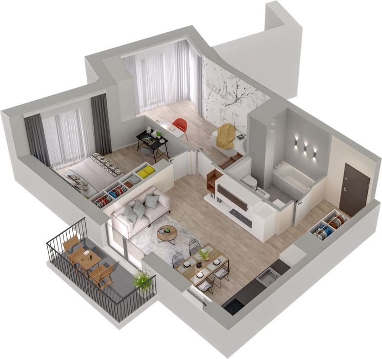 3.M.01 | 54,82 m² | 3 pokoje z balkonem| Krzyki- Gaj | na start!